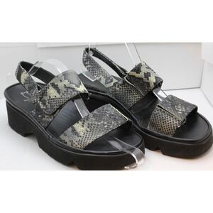 Thierry Rabotin Snakeskin Print Platform Slingback Sandals Italy EU 38 US 7.5-8